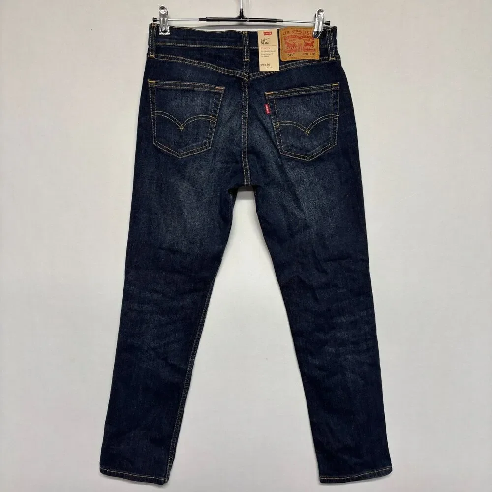 NWT Levi's 511 Slim Fit Jeans Men Size 29x30 Blue Denim Stretch D129 -7
